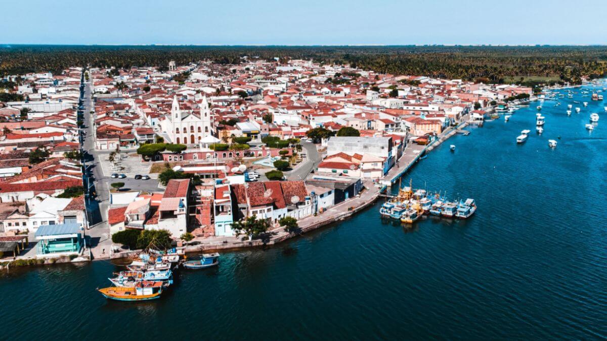 Luftfoto av Piaçabu, i Maceió, Alagoas