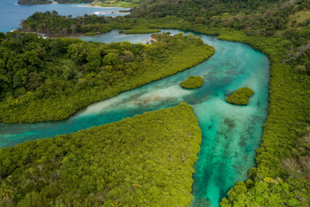 Luftfoto av Portobelo, Panama,